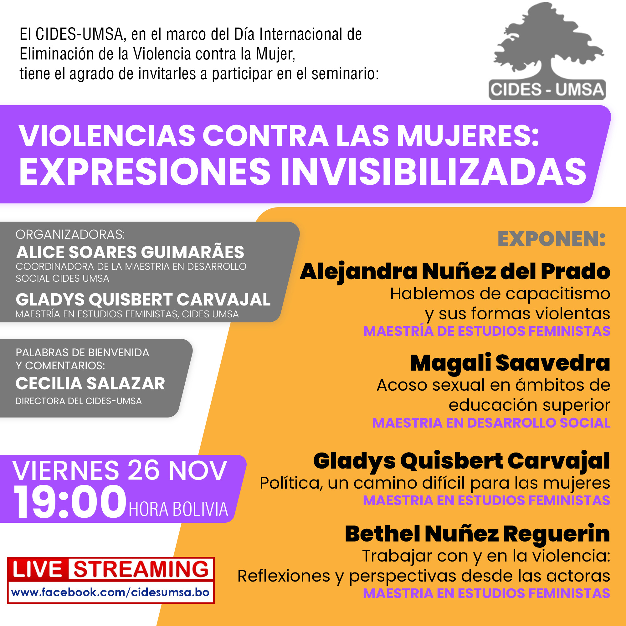 SEMINARIO VIOLENCIAS CONTRA LAS MUJERES: EXPRESIONES INVISIBILIZADAS